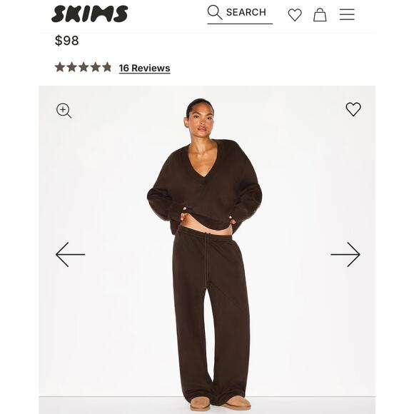 Skims Boyfriend Fleece Sweatpant - Picture 1 of 1